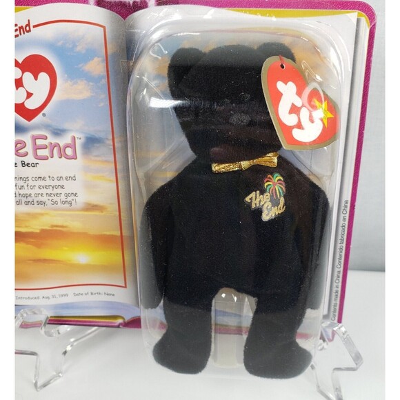 The End the Bear McDonalds TY the End Teenie Beanie Baby 1999 Sealed New on Card - Picture 4 of 12